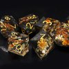 Haxtec DND Dice Set Sharp Edge Resin Dice Set with Dice Case, Flower D and D Dice, Polyhedral D&D Dice Set for Dungeons and Dragons TTRPGs DND Gift