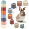 8 Pcs Stacking Cups for Rabbits Safe Plastic Rabbit Toys of Different Sizes, Stackable Bunny Toys, Enrichment Toys for Small Animals Rabbit Chinchilla Guinea Pig Parrot Hiding Food and Playing