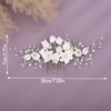 Teyglen Flower Bride Wedding Hair Comb Rose Gold Pearl Rhinestone Headpiece Flower Hair Accessories for Bride Bridal Crystal Side Comb Hair Piece for Women Girls (Rose Gold)