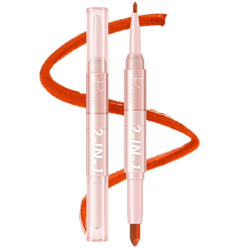 MIELIKKI Lip Liner and Lipstick Makeup Set, 2-in-1 Double Head Lipstick, Highly Pigmented Matte Lip Crayon, Long Lasting, Waterproof, Nonstick Cup, Lip Makeup Gift, 09