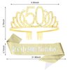 CURASA Birthday Sash and Crown for Women 50th Birthday Sash Gold Birthday Crown Adult Women Rhinestone Birthday Tiara Gold Its My 50th Birthday Sash Birthday Decoration for Party Gifts
