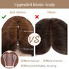 Rich Choices Hair Toppers for Women Real Human Hair Remy Human Hair Topper for Women 12inch #4 Medium Brown Hair Toppers for Thinning Hair Clip in Hair Topper Silk Base More Realistic