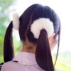 Furling Pompoms Furry Faux Rabbit Fur Hair Scrunchies Artificial Fur Hair Bobbles Elastic Hair Band Rope Wristband Ponytail Accessories Light Pink 2pcs