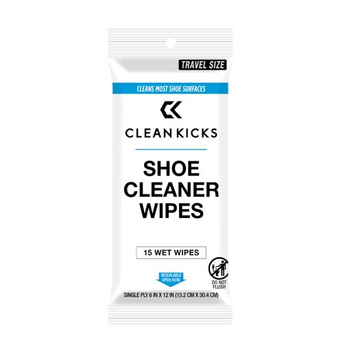 CleanKicks Shoe Cleaner Shoe Wipes for White Sneakers, Suede, Canvas, Leather, Removes Scuffs, Dirt & Stains,Multipurpose Travel Size Cleaning Wipes for Athletic Shoes, Boots & More - 30 Count