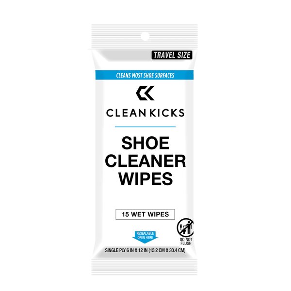 CleanKicks Shoe Cleaner Shoe Wipes for White Sneakers, Suede, Canvas, Leather, Removes Scuffs, Dirt & Stains,Multipurpose Travel Size Cleaning Wipes for Athletic Shoes, Boots & More - 30 Count