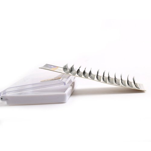 Bella Hair 3D Russian Volume Lash Extensions C/D Curl Pre-made Volume Lash Fan 10/12/14mm Thickness 0.07mm Individual Cluster (D Curl x 10mm)
