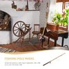 Toddmomy Miniature Dollhouse Fishing Pole Toy Fishing Pole Miniature Fishing Rod Mini Fishing Pole for Dollhouse Decorations
