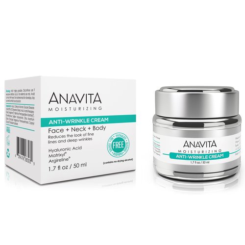 Anavita Moisturizing Anti Wrinkle Anti Aging Cream W/Peptide & Hyaluronic Acid - Day Night - Facial Fine Lines Wrinkles Elasticity Skin Tone - Face Neck Decollete Moisturizer for Women Men 1.7 fl oz