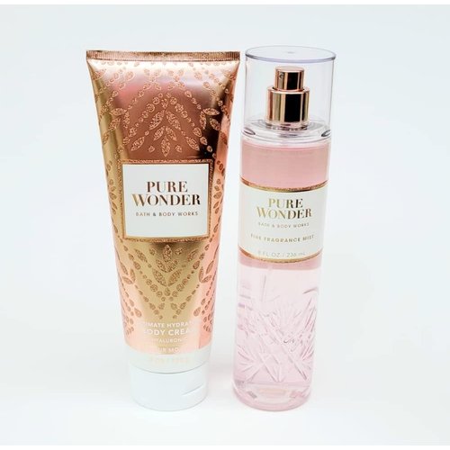 Generic Bundle set of 2 Full size items 8 Oz Body Cream 8 fl oz Fine Fragrance body mist bnb You Pick the scent (full size set, Pure wonder)