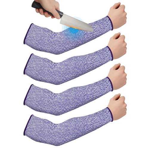 Geyoga 2 Pairs Cut Resistant Sleeves Thin Arm Protectors Arm Guard for Thin Skin and Bruising Arm Sleeves for Men Women (Blue)