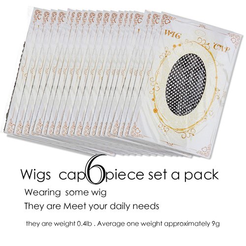 Wig Caps LALASAM 6pcs Breathable Black Mesh Net Wig Caps Weaving Hair Net for Wig Close End Fishnet Wig Cap