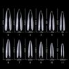 LoveOurHome 240pc Long Stiletto Nail Tips XL Clear Acrylic False Nails Pointy Stiletto Artificial Fake Nail Art Tips Full Cover 12 Size Manicure DIY Fingernails Design Nail Decor for Women Girls