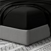 Cathay Home Full Fitted Sheet - Double Brushed Ultra Soft – Wrinkle & Fade Resistant - 14" Standard Pocket Fitted Sheet Only - Good Fit for 12"-16" Deep Mattress (Full, Black)