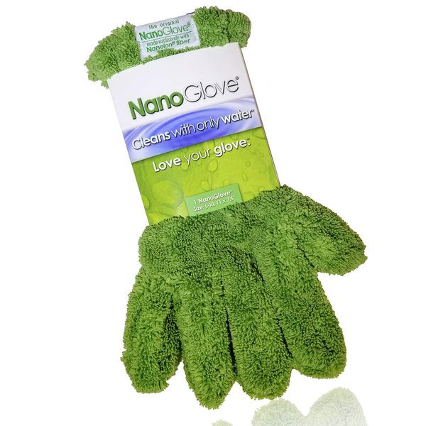 Nano Glove - Green Household Kitchen Cleaning Hand Glove | Replaces Paper Towels Microfiber Wipe Cloths & Feather Dusters | All Purpose Surface Cleaner for Window Stainless Steel Dusting (L-XL)