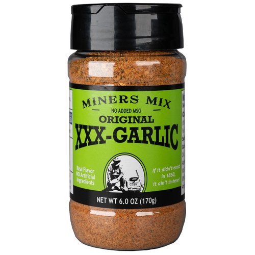 MINERS MIX XXX-Garlic Gourmet Dry Rub Seasoning. A Whole Lot More than Plain ‘Ol Garlic Salt. Roasted, Grilled, BBQ, or Smoked Steak, Chicken, Prime Rib, Tri Tip, Pork, Lamb, (6 Ounce Pack of 1)