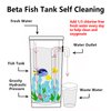Oltraman Betta Fish Tank, 360 Aquarium with LED Light, 1 Gallon Fish Bowl, Small Fish Tank Starter Kit, Beta Fish Tank Self Cleaning as Desktop Decoration for Office Home Room Decor