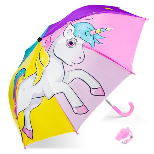 EAONE Kids Umbrella, Windproof Auto Open Stick Umbrellas for Rain Toddler Girls Boys Gifts