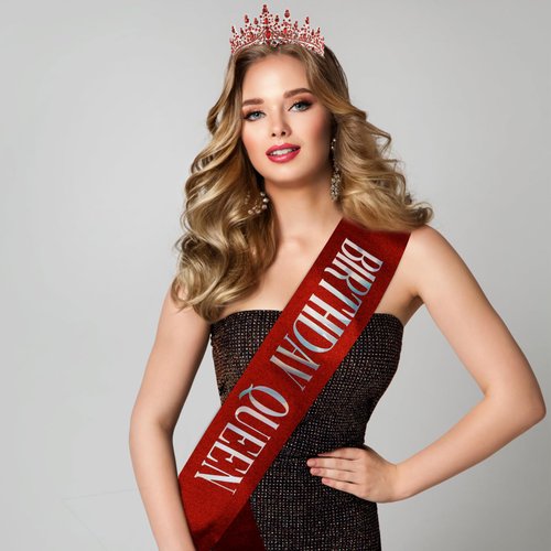 Tihebax Birthday Queen Sash & Rhinestone Tiara Red Sliver Crown Birthday Sash and Tiara for Women Girls Princess Tiara Crown Birthday Accessories Headband and Sash for Girls