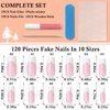 LoveOurHome 120pc French Tips Press on Nails Long Fake Nail Press on Nail Square False Nail Acrylic White Tips Press Square Nail Short Artificial Nail & Glue Adhesive Tabs for Women Girls