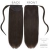 WENNALIFE Ponytail Hair Extension, 14 Inch 80g Dark Brown Ponytail Extension Human Hair Clip in Wrap Around Remy Human Hair Extension Hairpieces