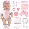 10 Inch Baby Doll with Doll Clothes and Accessories Set, Gift Set with 10" Realistic Baby Doll, 3 Sets of Clothes, Bottle, Pacifier, Rattle & Accessories Ages 3+