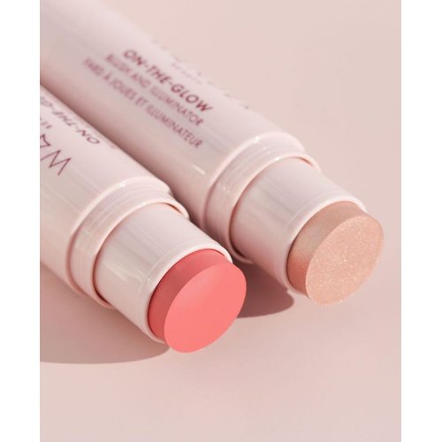 Wander Beauty On-the-Glow Blush and Illuminator - Coral Rose/Nude Glow - 7-in-1 Hydrating Cream Blush & Highlighting Stick - Stick Blush for Cheeks, Lip, & Body - Highlighter Makeup & Blush - 0.4 oz