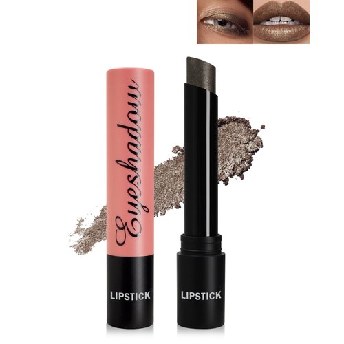 Glitter Lipstick Lip Gloss Long Lasting Waterproof, Non-sticky, Multi-use Lip Color Stick for Shimmer Creamy Eyeshadow Crayon Pen, Diamond Shiny Bold Glow Goth Lipstick Eye Shadow for Women-05 Taupe