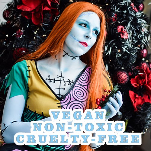 MEICOLY Light Blue Face Body Paint,Blue Face Paint Sadness,Pale Blue Body Paint Stick for Corpse Bride Halloween SFX Avatar Sally Makeup,Waterproof Eye Black Stick for Football/Baseball/Softball