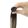 Full Shine Sew In Hair Extensions Hand Tied Weft Hair Extensions Human Hair Genius Weft Extensions Darkest Brown To Platinum Blonde Mix Darkest Brown Human Hair Weft Real Hair Extensions 60G 20 Inch