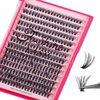 Fenshine Cluster Eyelash Extensions, 280pcs 40D Cluster Eyelashes, 0.07 D Curl Mix 9-16mm Natural False Eyelashes Cluster Soft Individual Lashes DIY Eyelash Extension