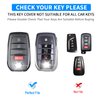 QBUC for Toyota Key Fob Cover with Keychain for toyota key fob case Fit for 2019-2024 Venza, RAV4 Prime, Land Cruiser, Fortuner, Grand Highlander, Corolla Cross, Hilux (G-WHITE)