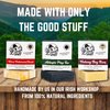 The Black Stuff All Natural Organic Soap Bar - Pack of 3 Soaps with Organic Ingredients and Essential Oils - Handmade, Fragranced Soaps for Men - Pine Tar, Citrus Cedarwood and Bay Rum Soaps.