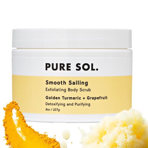 PURE SOL. Turmeric Body Scrub, Glowing, Exfoliating for Soft Healthy Skin, Exfoliated Dry DeHydra...