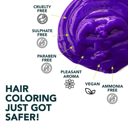 Paradyes Crinkle Violet Semi Permanent Conditioner Based Hair Color Enriched with Vegan, Natural and Herbal Hair dyes - lasts up to 8-10 washes (4.2 oz)