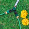 ECOESPTI Garden Hose Splitter, 2pcs 3/4" 2 Way Plastic Water Hose Splitter, Garden Hose Connector with Faucet Watering Shut Off for Landscaping, Gardening, Flower Planting, Irrigation