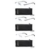 EYE ZOOM 3 Pack Classic Rectangluar Metal Frame Rimless Reading Glasses for Men and Women (Black, Gunmetal and Silver, 1.00)