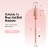 MelodySusie Professional Tapered Nib Nail Drill Bit, 3/32'' Carbide Tungsten Multi-function Bit, Suitable for Manicure Pedicure Cuticle Gel Polishing, Technicians Bit, Rose Gold, Series Bit-M, Fine