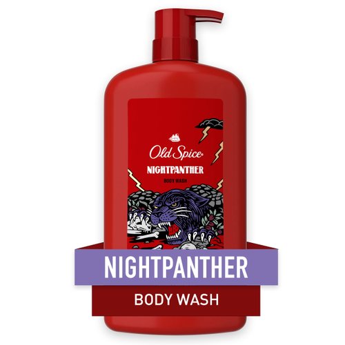 Old Spice Wild Body Wash for Men, 24/7 Shower Fresh, 3X Defense, Long Lasting Lather, NightPanther Scent, 33.4 oz
