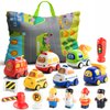 ALASOU 15 PCS Cars and People Figure Toys for 1 2 Year Old Boy with Playmat/Storage Bag|1 2 Year Old Boy Birthday Gift for Kids Ages 1 2 3|Montessori Toy Cars Stocking Stuffers for Toddlers 1-3