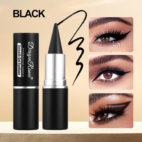 Skynest 2Pcs Black Dark Brown Gel Eyeliner Pencil Set,Natural Cream Eye Liner Waterproof Smudge Proof,Cat Eye Black Smokey Eyeshadow Palette Stick Crayon,Goth Halloween Makeup