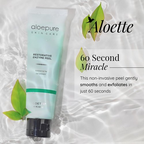 Aloette Face Peel Gel, Restorative Enzyme Peel (2 Oz) - Face Peeling Exfoliating Gel for Hydrated Skin - Aloe Vera Facial Peel & Deep Cleansing Face Mask For All Skin Types - Glycolic Acid Alternative