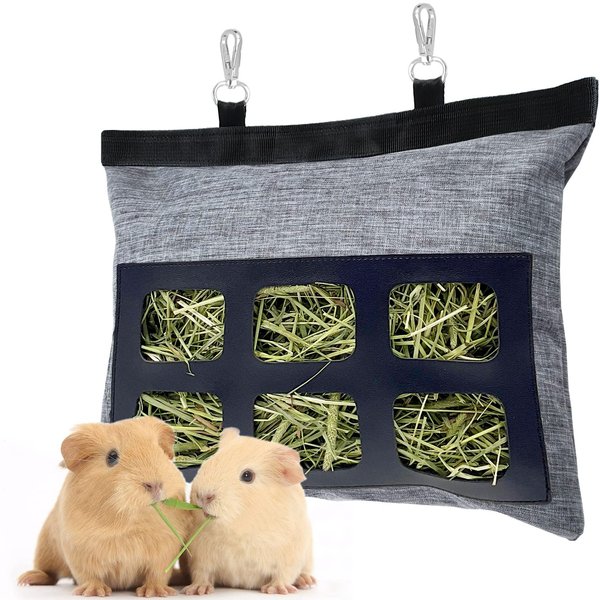 Rabbit Hay Feeder Bag, Upgraded Bunny Guinea Pig Hay Feeder, 600D Oxford Fabric Hay Holder for Small Animal Rabbit Guinea Pig Chinchilla Cage