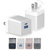 Qackenm 30W USB C Charger Block, GaN Nano Fast Charger, 2 Port Compact Charger with Foldable Plug for iPhone 16/16 Plus/16 Pro/16 Pro Max, 15/14/13 Series, Pixel, Galaxy, iPad/iPad Mini and More White