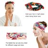 DRESHOW Boho Bow Headbands for Women Vintage Flower Printed Yoga Hairband Elastic Rabbit Ear Head Wrap 6 Pack