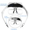 Headband Magnifier With LED Light Bracket & Headband are Interchangeable 5 Replaceable Lenses: 1.0X, 1.5X, 2.0X, 2.5X, 3.5X for Reading, Jewelry Loupe, Watch Electronic Repair