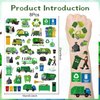 Lovarywow Garbage Truck Temporary Tattoos - 200+ Garbage Trash Truck Birthday Decorations Recycling Garbage Truck Party Favors Waste Management Tattoos Stickers Gifts for Kids Party Supplies Prizes