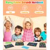 Christmas Party Favors Gift for Kids: 16 Pack Rainbow Art Scratch Notebook, Colorful Craft Scribble Paper Goodie Bags Kit, Stocking Stuffers for Girl Boy Children Birthday Xmas