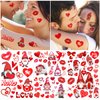 12 Sheets Valentine's Day Temporary Tattoos for Kids Women, Valentine's Day Party Supplies Red Heart Love Lip Cupid Fake Tattoos Valentines Day Party Favors Stickers Party Games Gifts Decorations