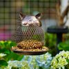 Mentoart Bird Feeder for Outside, Squirrel Proof Metal Wild Bird Feeder Decoration for Hanging Outside Garden Yard, Cute Cat-Shaped