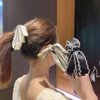 4 Pcs Bow Banana Hair Clips Ribbon Vertical Ponytail Claw Clips Bowknot Banana Hairpins Ponytail Holder Hair Barrette Accessories for Women Girls